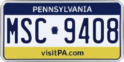 PA license plate MSC9408