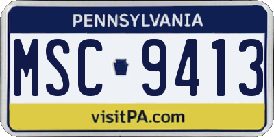 PA license plate MSC9413