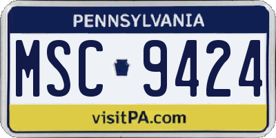PA license plate MSC9424