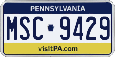 PA license plate MSC9429