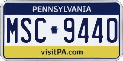 PA license plate MSC9440