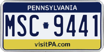 PA license plate MSC9441