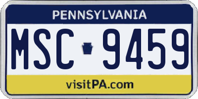 PA license plate MSC9459