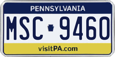 PA license plate MSC9460