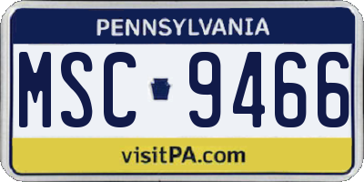 PA license plate MSC9466