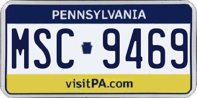 PA license plate MSC9469
