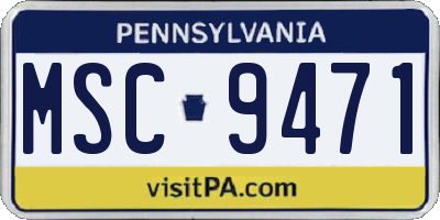 PA license plate MSC9471
