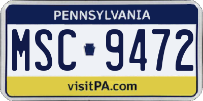PA license plate MSC9472
