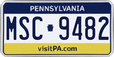 PA license plate MSC9482