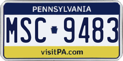 PA license plate MSC9483
