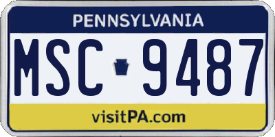 PA license plate MSC9487