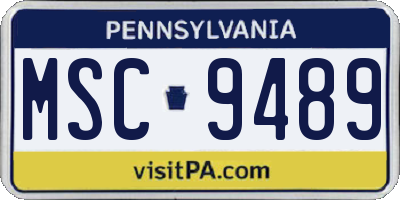 PA license plate MSC9489