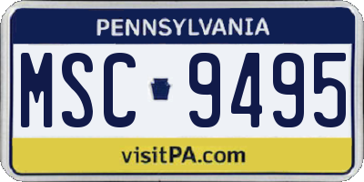 PA license plate MSC9495