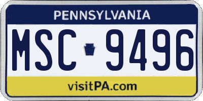 PA license plate MSC9496
