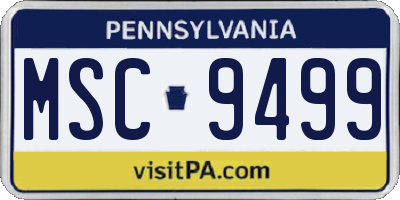 PA license plate MSC9499