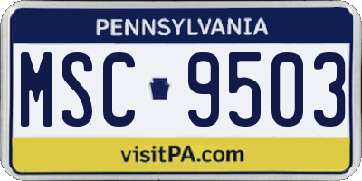 PA license plate MSC9503