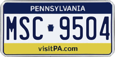 PA license plate MSC9504