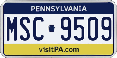 PA license plate MSC9509