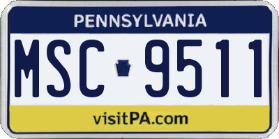 PA license plate MSC9511