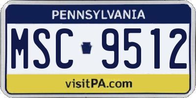 PA license plate MSC9512