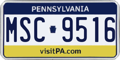 PA license plate MSC9516