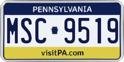 PA license plate MSC9519