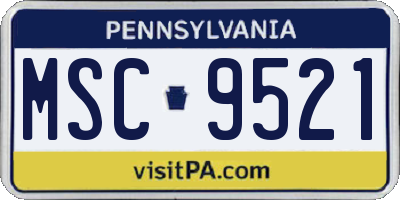 PA license plate MSC9521