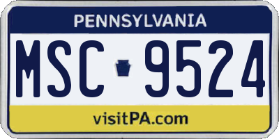 PA license plate MSC9524