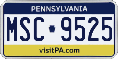 PA license plate MSC9525