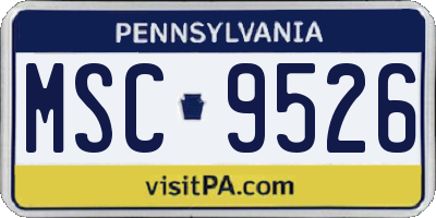 PA license plate MSC9526