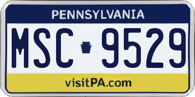 PA license plate MSC9529