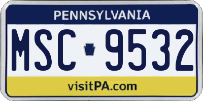 PA license plate MSC9532