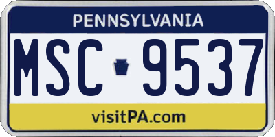 PA license plate MSC9537