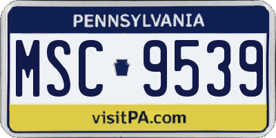 PA license plate MSC9539
