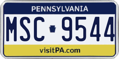 PA license plate MSC9544