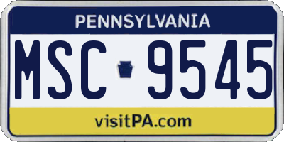 PA license plate MSC9545