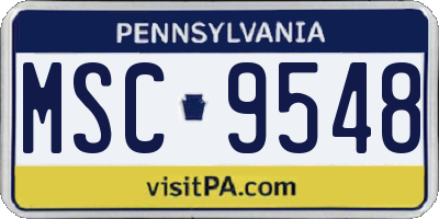 PA license plate MSC9548