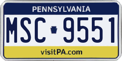 PA license plate MSC9551