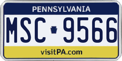 PA license plate MSC9566