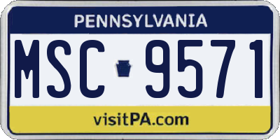 PA license plate MSC9571