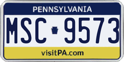 PA license plate MSC9573
