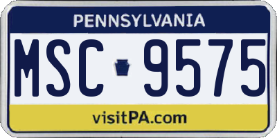 PA license plate MSC9575