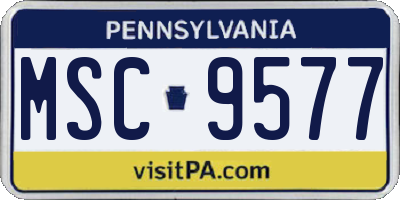 PA license plate MSC9577