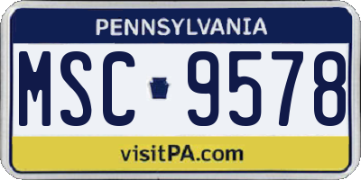 PA license plate MSC9578