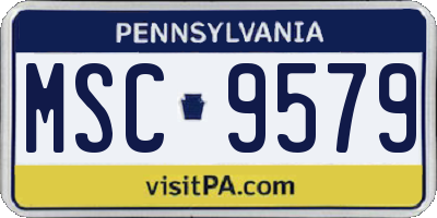 PA license plate MSC9579