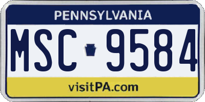 PA license plate MSC9584