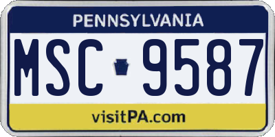 PA license plate MSC9587
