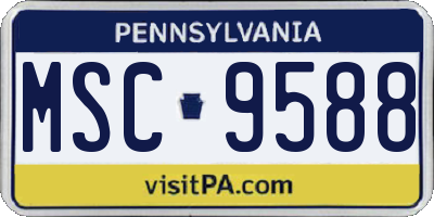 PA license plate MSC9588