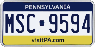PA license plate MSC9594