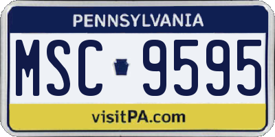 PA license plate MSC9595